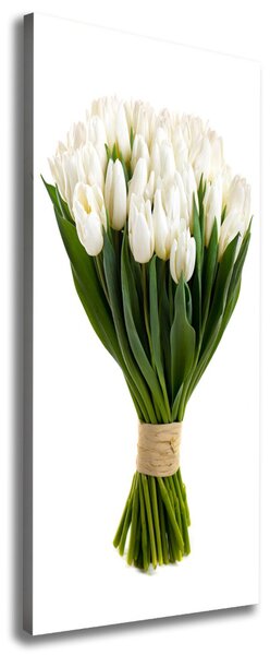 Vertikální Foto obraz na plátně Bílé tulipány ocv-40664213