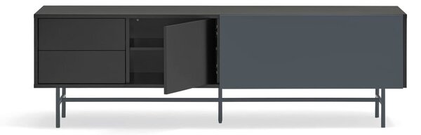 Černo-antracitový TV stolek 180x56 cm Nube – Teulat