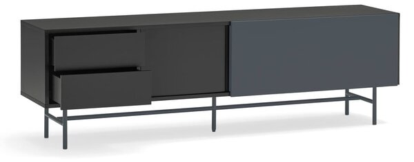 Černo-antracitový TV stolek 180x56 cm Nube – Teulat