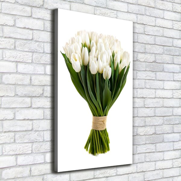 Vertikální Foto obraz na plátně Bílé tulipány ocv-40664213