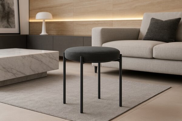 Unique Furniture Tmavě šedá čalouněná stolička Pelican 48 cm