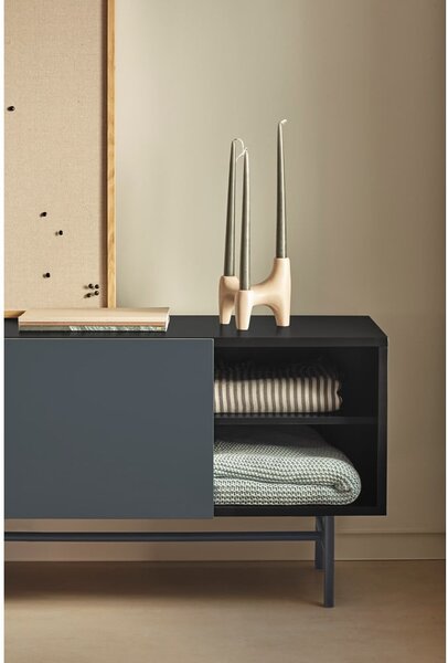 Černo-antracitový TV stolek 180x56 cm Nube – Teulat