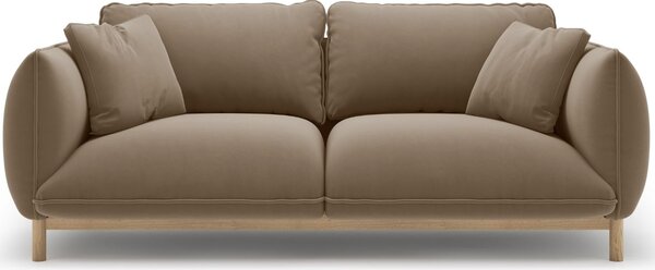 Micadoni Světle hnědá sametová dvoumístná pohovka Ada 178 cm