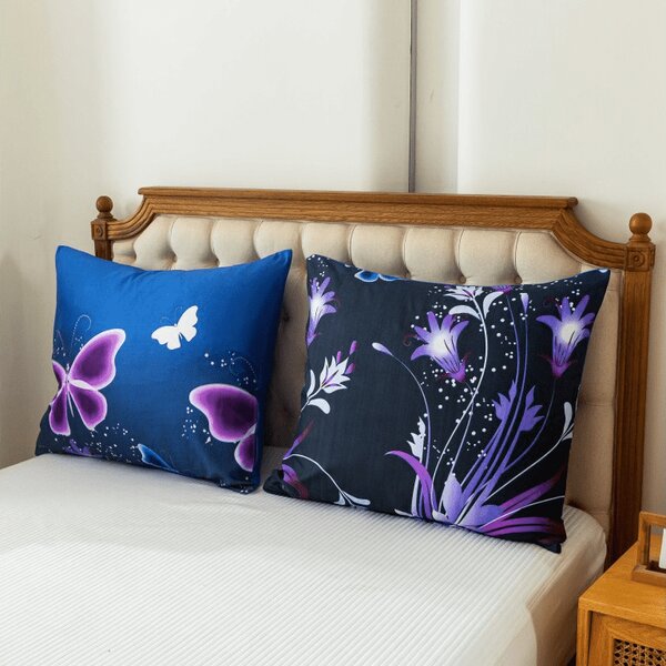 Povlečení z mikrovlákna VIOLET BUTTERFLY tmavě modré Rozměr povlečení: 70 x 90 cm | 140 x 200 cm