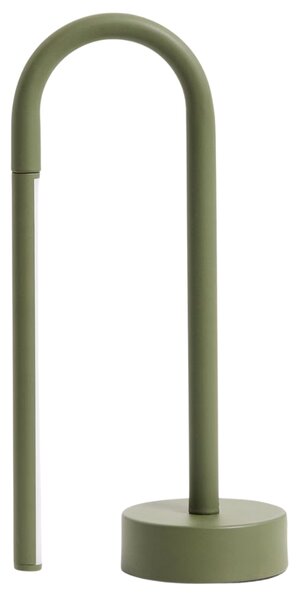 Kave Home Zelená kovová stolní LED lampa Bow