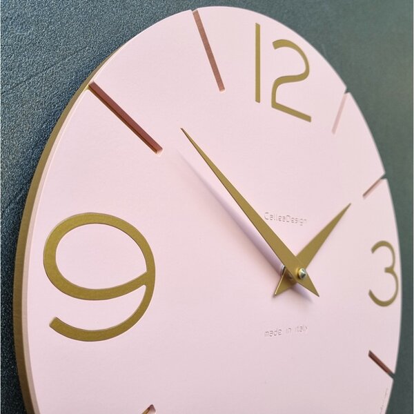 Designové hodiny 10-005-71 pink-gold CalleaDesign 30cm
