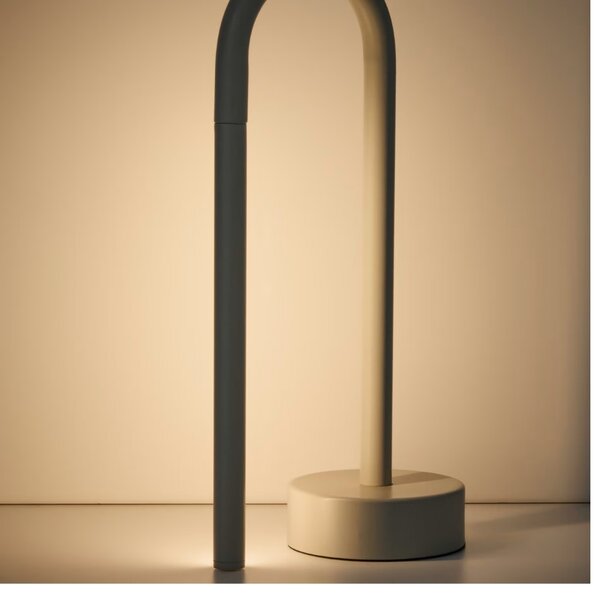 Kave Home Šedá kovová stolní LED lampa Bow