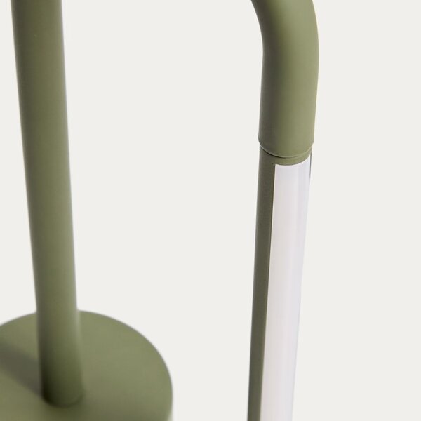 Kave Home Zelená kovová stolní LED lampa Bow