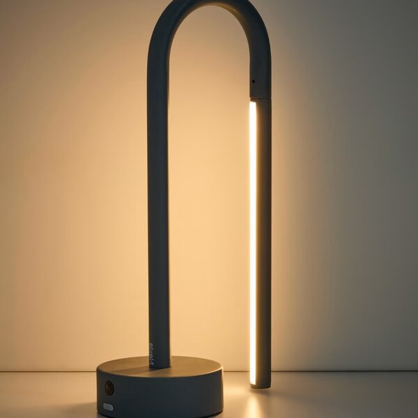 Kave Home Světle modrá kovová stolní LED lampa Bow