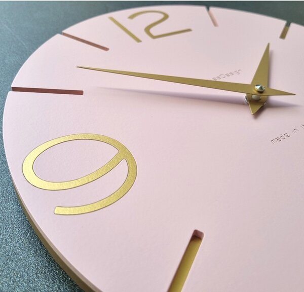 Designové hodiny 10-005-71 pink-gold CalleaDesign 30cm