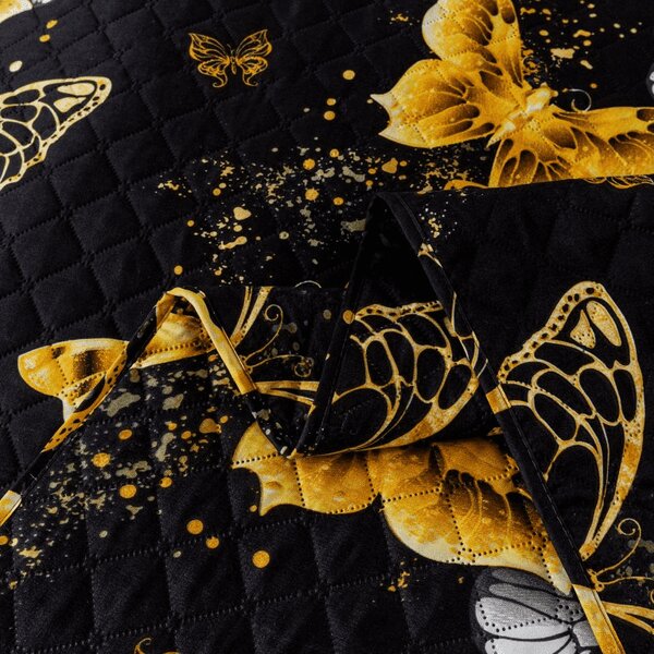 Přehoz na postel GOLD BUTTERFLY černý Rozměr: 170 x 210 cm
