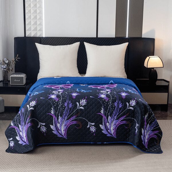 Přehoz na postel VIOLET BUTTERFLY, tmavě modrý Rozměr: 170 x 210 cm