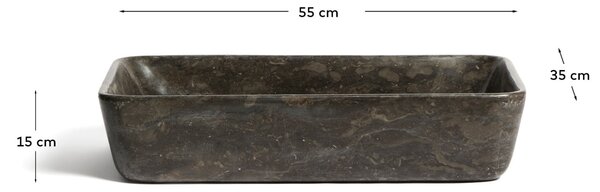 Kave Home Šedé mramorové umyvadlo na desku Darnen 55 x 35 cm