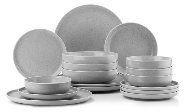 ASIR Porcelánová jídelní souprava POPPY 16 ks světle šedá