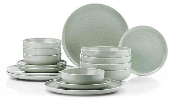 ASIR Porcelánová jídelní souprava POPPY 16 ks modrošedá