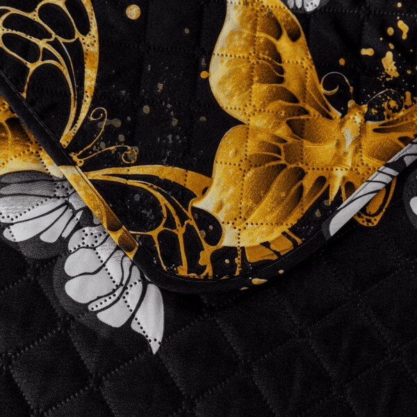 Přehoz na postel GOLD BUTTERFLY černý Rozměr: 170 x 210 cm