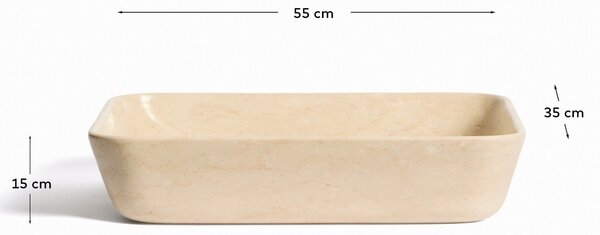 Kave Home Béžové mramorové umyvadlo na desku Darnen 55 x 35 cm