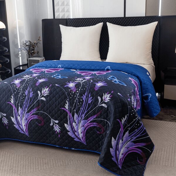 Přehoz na postel VIOLET BUTTERFLY, tmavě modrý Rozměr: 170 x 210 cm