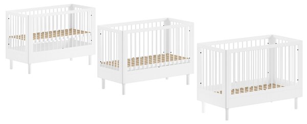 Vipack Bílá dřevěná dětská postýlka Forrest 60 x 120 cm