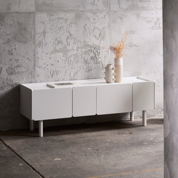 Unique Furniture Bílý lakovaný TV stolek Bera 160 cm