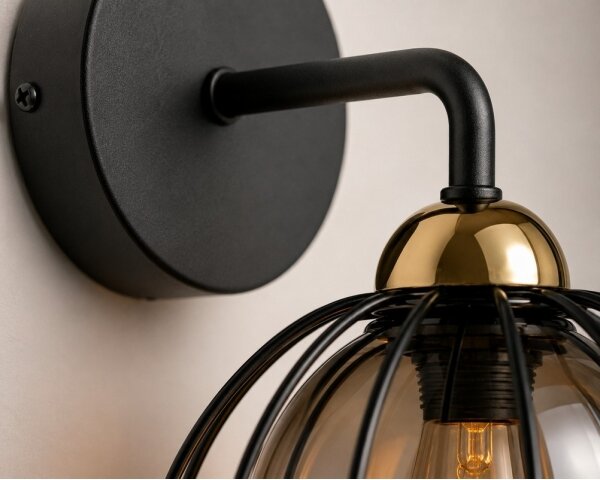 Nástěnné svítidlo SOLO BLACK 1xE27/60W/230V černá/zlatá