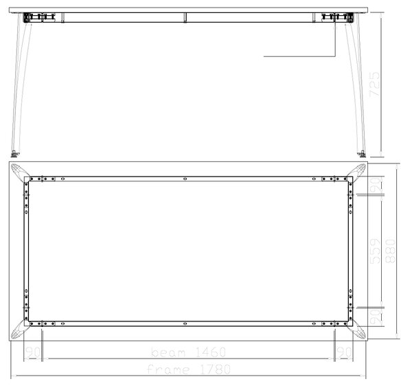 Jednací kancelářský stůl PRIMO OMEGA, 180x90 cm, bílá podnož, buk