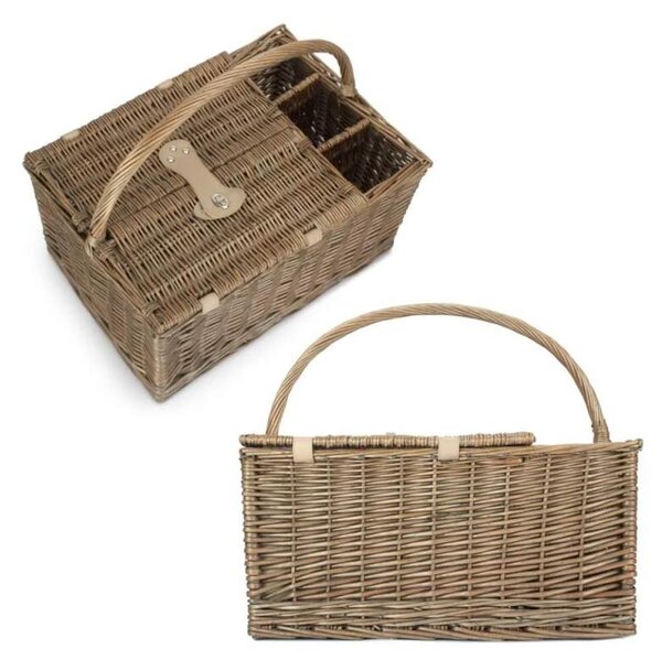 Willow Direct Piknikový koš WHITE proutěný pro 4 osoby