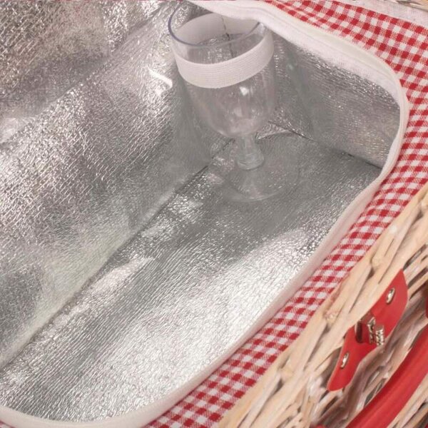 Willow Direct Piknikový koš RED GINGHAM proutěný pro 2 osoby