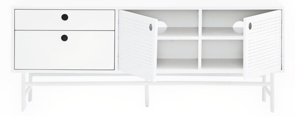 Bílý lakovaný TV stolek Teulat Punto 140 x 40 cm