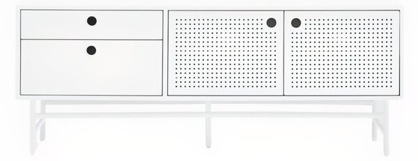 Bílý lakovaný TV stolek Teulat Punto 140 x 40 cm