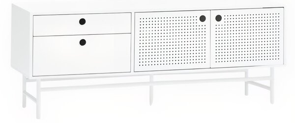 Bílý lakovaný TV stolek Teulat Punto 140 x 40 cm
