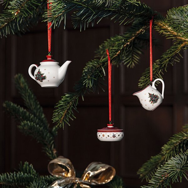 Villeroy&Boch Villeroy & Boch Toy's Delight Decoration sada 3 vánočních ozdob ve tvaru kávového servisu
