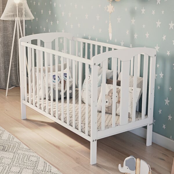Dřevěná postýlka Sofia 60x120 cm bílá s bočnicí – funkční a elegantní | Bello Druh matrace: bez matrace
