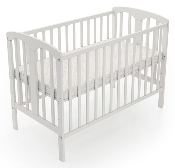 Dřevěná postýlka Sofia 60x120 cm bílá s bočnicí – funkční a elegantní | Bello Druh matrace: bez matrace