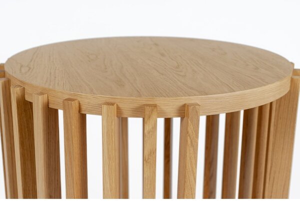 Odkládací stolek z dubového dřeva Woodman Drum, ø 53 cm