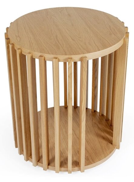 Odkládací stolek z dubového dřeva Woodman Drum, ø 53 cm