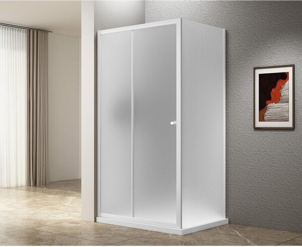 UGGA Obdélníkový sprchový kout 1000x800 mm, cihlové sklo, bílý