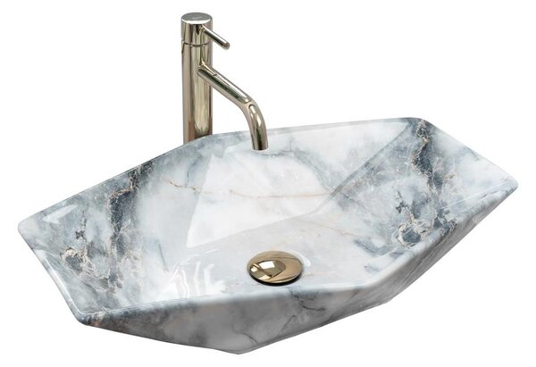 REA-U5602 - Umyvadlo na desku VEGAS 37x57 cm keramika/imitace kamene