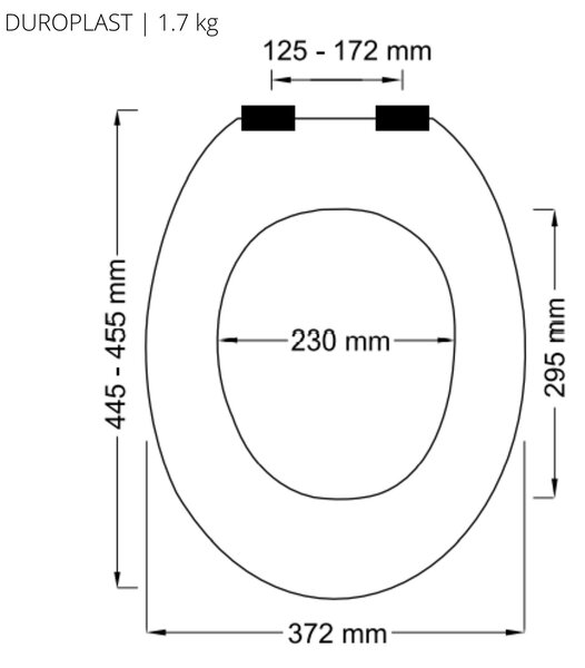 Spirella WC prkénko NEELA, matně bílé, duroplast Thermodur, chromované panty