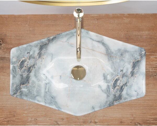 REA-U5602 - Umyvadlo na desku VEGAS 37x57 cm keramika/imitace kamene