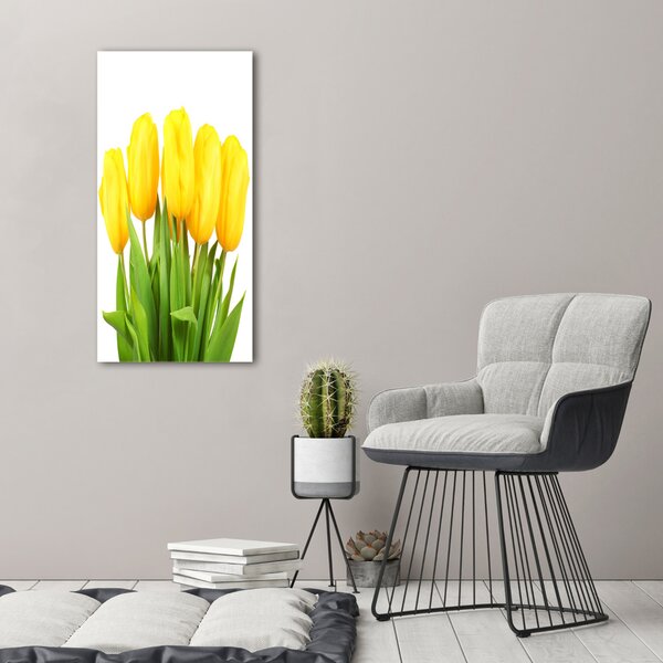 Vertikální Foto obraz na plátně Žluté tulipány ocv-50296445