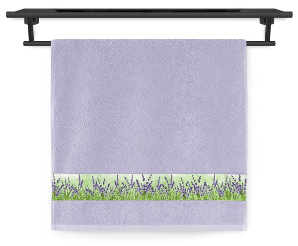 Ručník Veba NORA tisk Kouzlo Provence světlá fialová Velikost: 50x100 cm