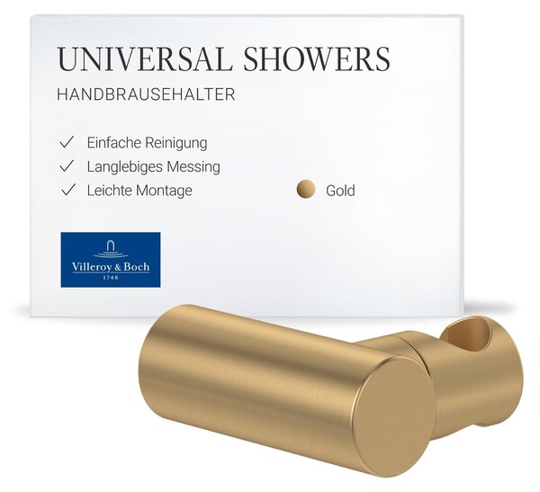 Držák ruční sprchy V&B Universal Showers, kulatý, nástěnná montáž, matná zlatá