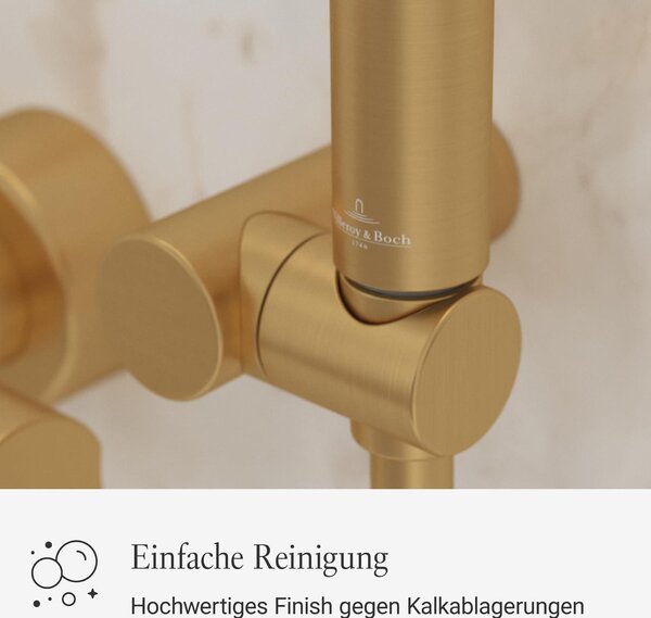 Držák ruční sprchy V&B Universal Showers, kulatý, nástěnná montáž, matná zlatá