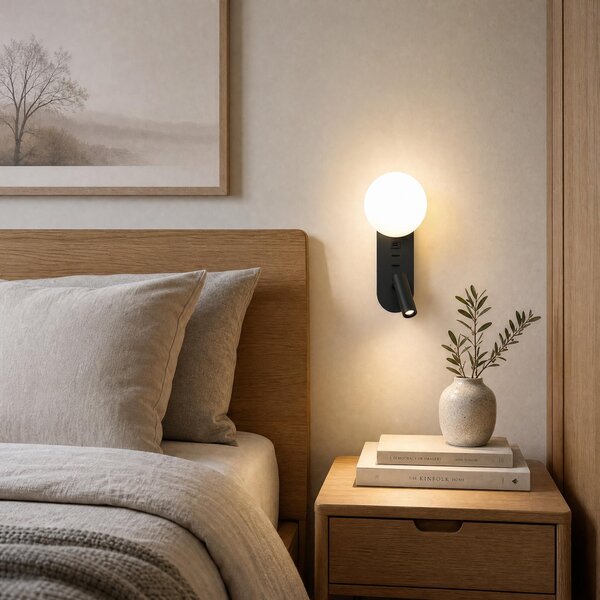 Reading Ambient LED nástěnné svítidlo s USB Bílá