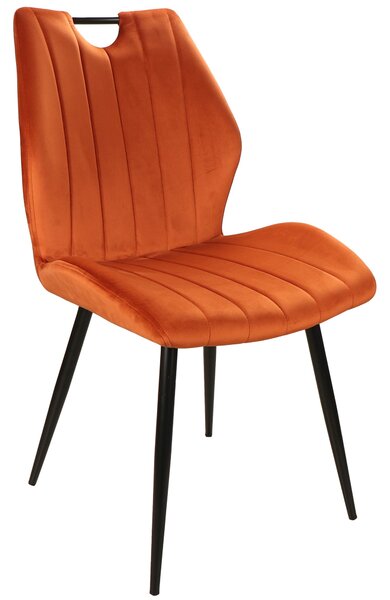 Židle ARCO skořicová (oranžová / hnědá) (tkanina Bluvel 4215) - moderní, čalouněná, do obývacího pokoje / jídelny
