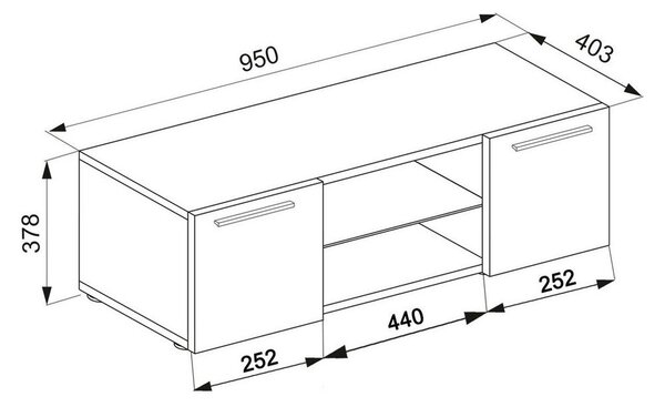 Nízká komoda Jusa š: 95cm, dub sonoma