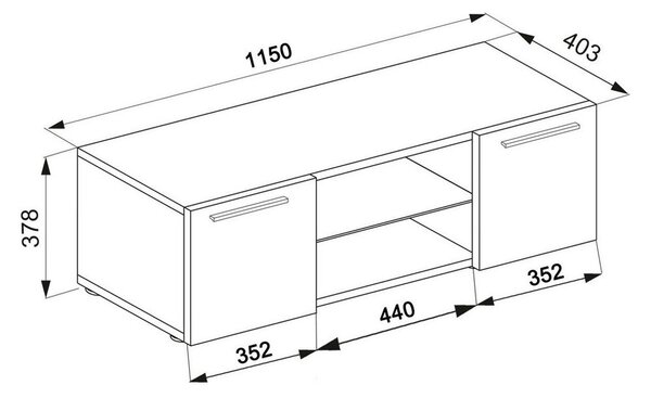 Nízká komoda Jusa š: 115cm, dub sonoma