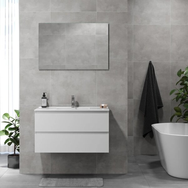 Koupelnová skříňka s umyvadlem KENWOOD 91 cm bílá