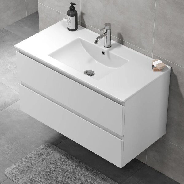 Koupelnová skříňka s umyvadlem KENWOOD 91 cm bílá